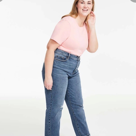 Highrise Straight Leg Jeans With Lycra Spandex - Picture 1 of 10